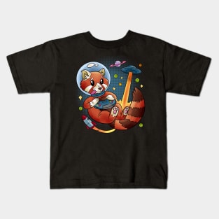 Red Panda Space Gamer Kids T-Shirt